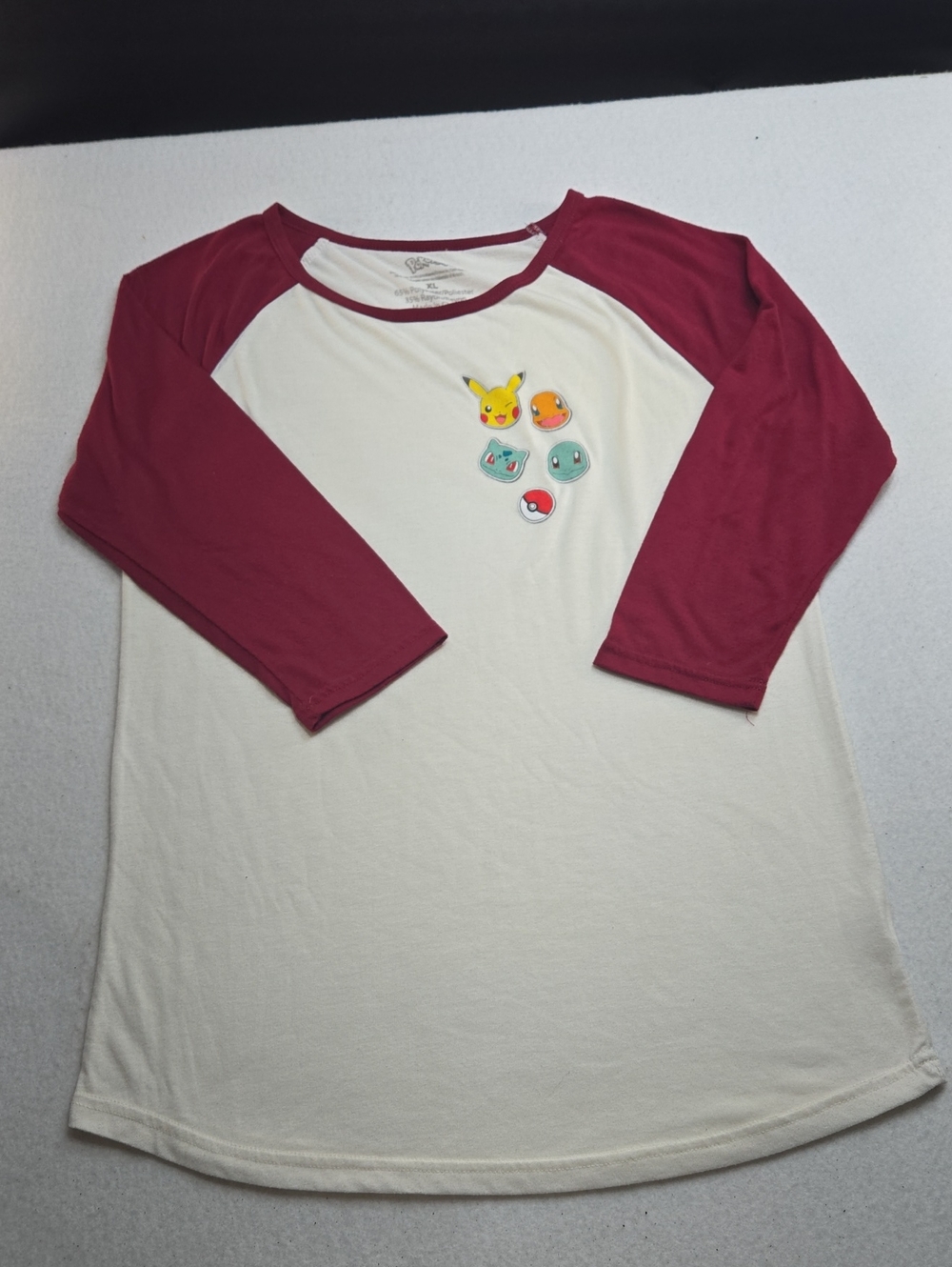 Kids Cream and Maroon Pokémon Raglan Tee